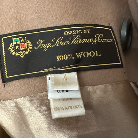 Loro Piana Sz 4 Fleurette Classic Camel Double Breasted Fitted Slender Pea Coat - Picture 12 of 15